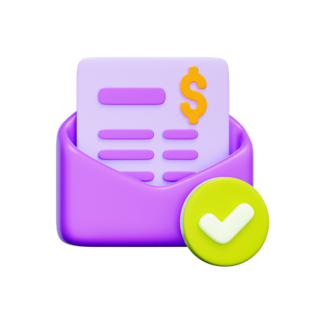 Confirmação de pagamento da conta  3D Icon