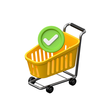 Confirmación de pedidos del carrito.  3D Icon