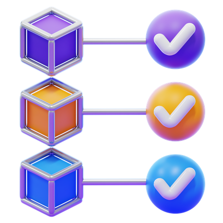 Confirmation de la blockchain  3D Icon