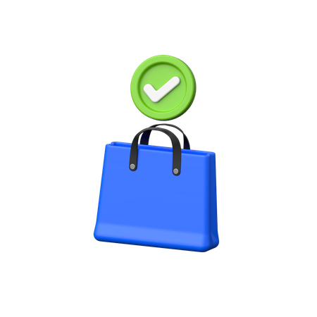 Confirmation de la commande des sacs.  3D Icon