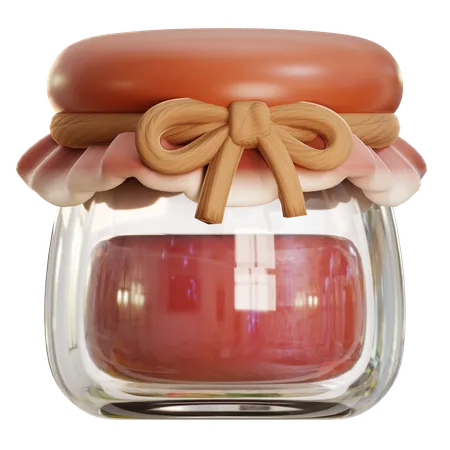 Confiture de fraises en pot  3D Icon