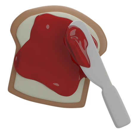 Pain à la confiture  3D Icon