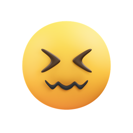Confounded Emoji  3D Icon