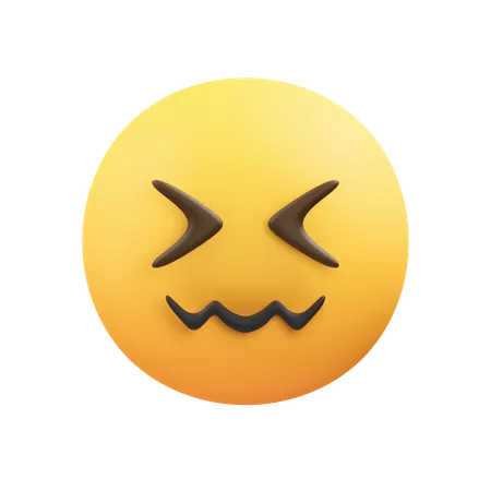 Confounded Emoji  3D Icon