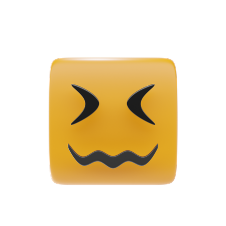 Confounded Face Emoji  3D Icon