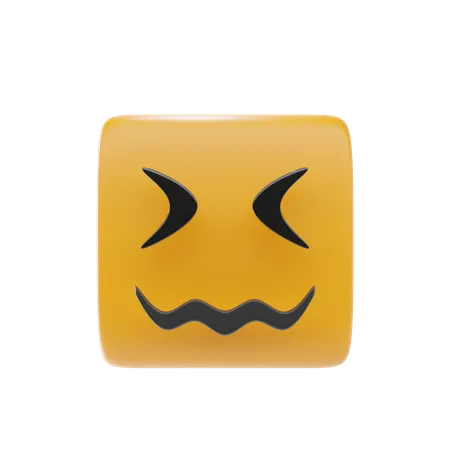 Confounded Face Emoji  3D Icon