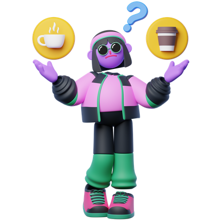 Confundido entre café y no café  3D Icon