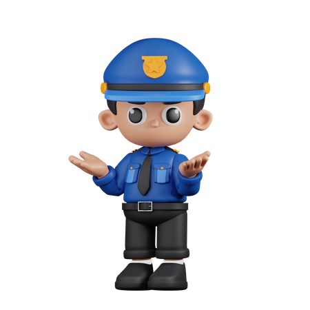 Policier confus  3D Illustration