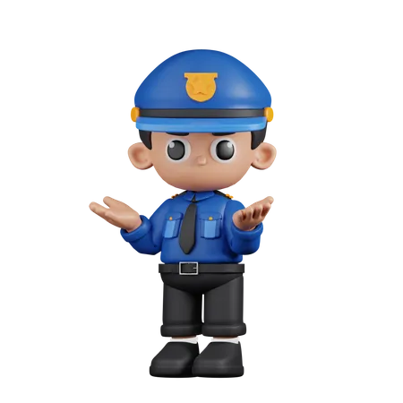 Policier confus  3D Illustration