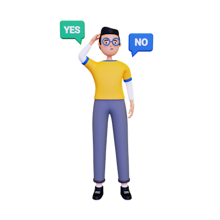 Confuse about decision  3D Illustration