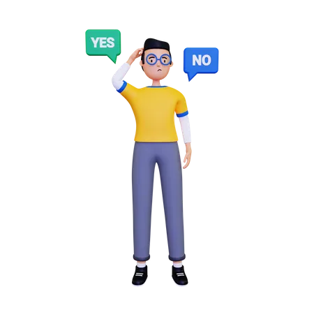 Confuse about decision  3D Illustration