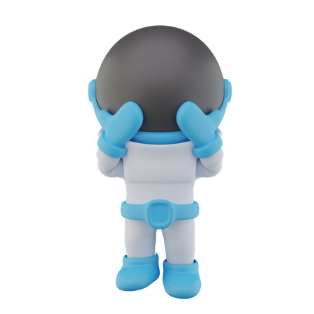 Confuse Astronaut 3D Icon