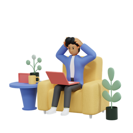 Confuse businessman  3D Icon