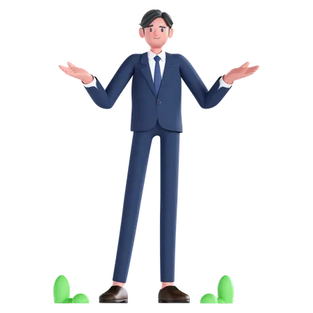 Confuse businessman  3D Illustration