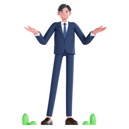 Confuse businessman  3D Illustration