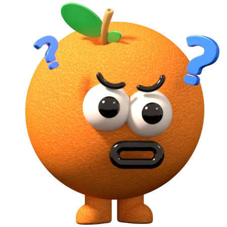 Confuse orange  3D Illustration
