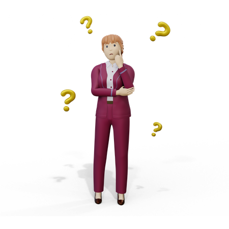 Confuse woman having question  3D Icon