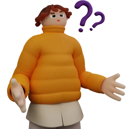 Confuse woman having question  3D Illustration