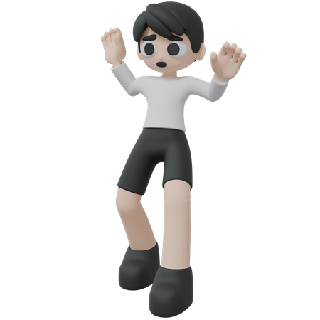 Confused boy  3D Illustration