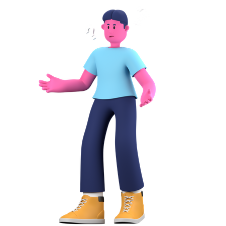 Confused boy  3D Illustration