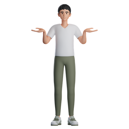 Confused Boy  3D Illustration