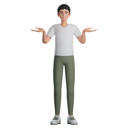 Confused Boy  3D Illustration