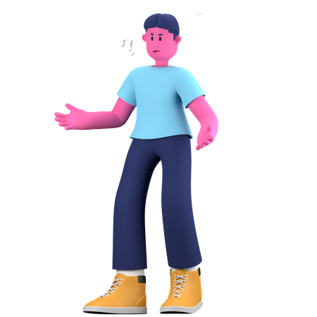 Confused boy  3D Illustration