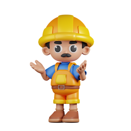 Confused Builder  3D Illustration