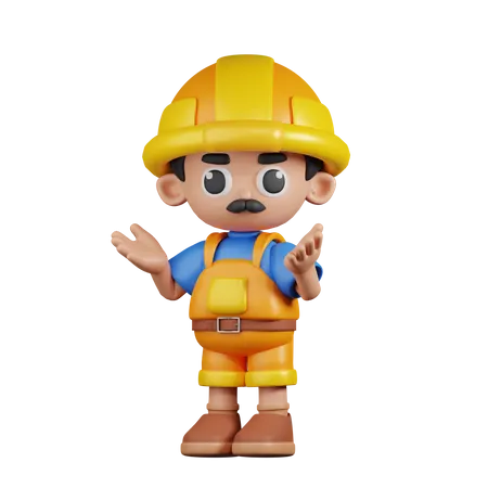 Confused Builder  3D Illustration