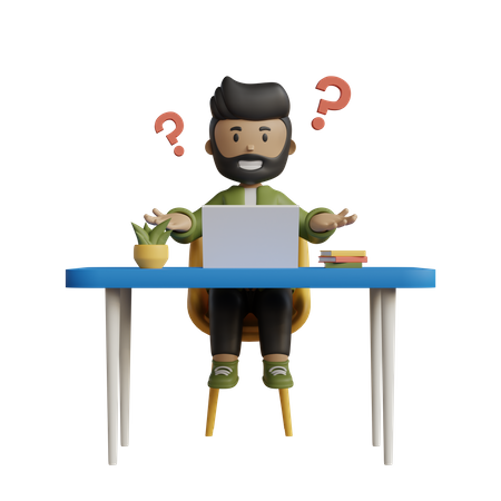 Confused Businessman  3D Icon