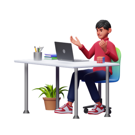 Confused Businessman  3D Icon