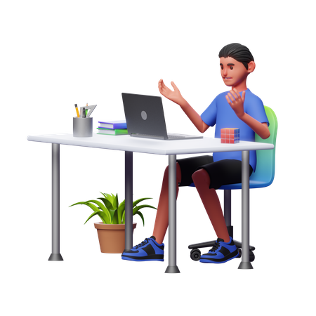 Confused Businessman  3D Icon