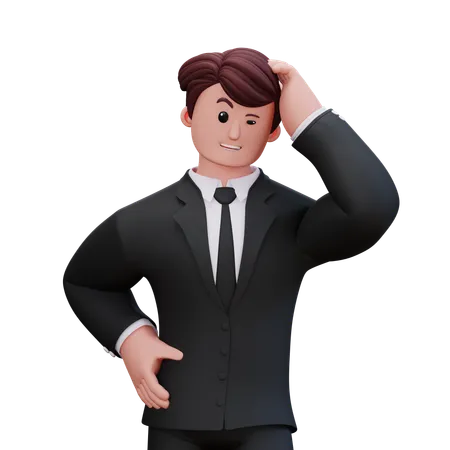 Confused Businessman  3D Illustration