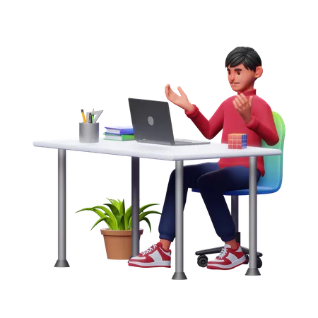 Confused Businessman  3D Illustration