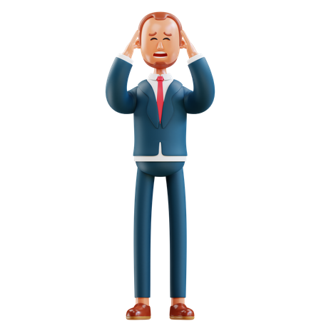 Confused Businessman  3D Illustration