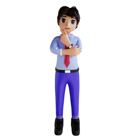 Confused Businessman  3D Illustration