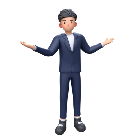 Confused Businessman  3D Illustration