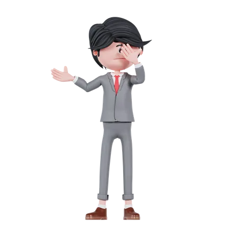 Confused Businessman  3D Illustration