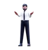 Confused Businessman Standing With Open Hands