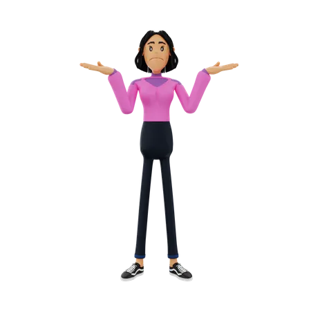 Confused Businesswoman  3D Illustration