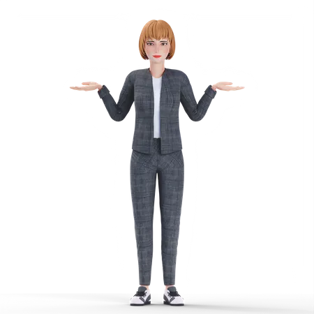 Confused Businesswoman  3D Illustration