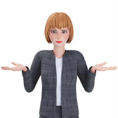 Confused Businesswoman  3D Illustration