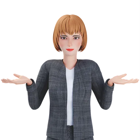 Confused Businesswoman  3D Illustration