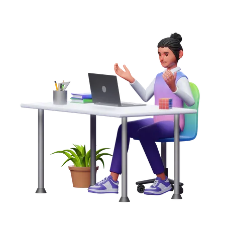 Confused Businesswoman  3D Illustration