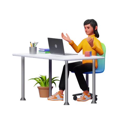 Confused Businesswoman  3D Illustration