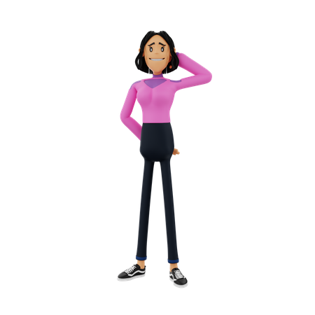 Confused Businesswoman  3D Illustration