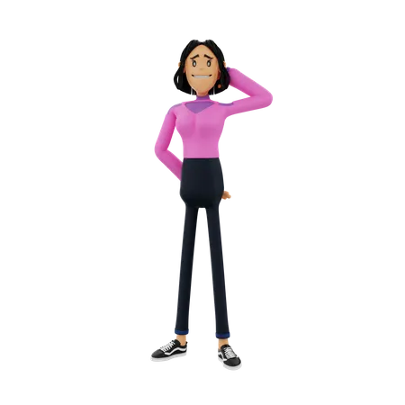 Confused Businesswoman  3D Illustration