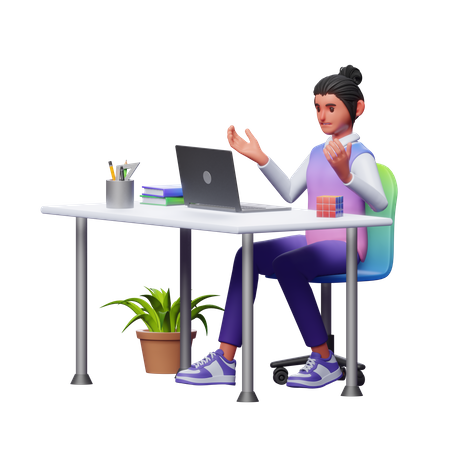 Confused Businesswoman 3D Illustration