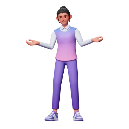 Confused Businesswoman 3D Illustration