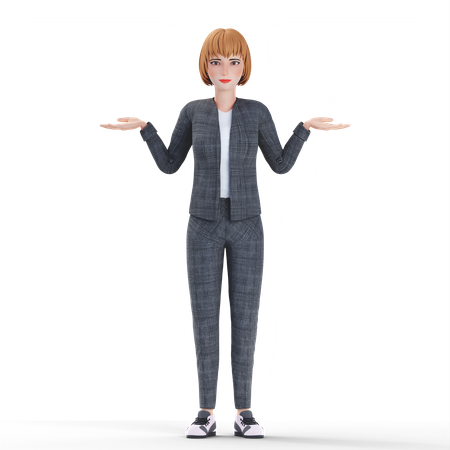 Confused Businesswoman  3D Illustration